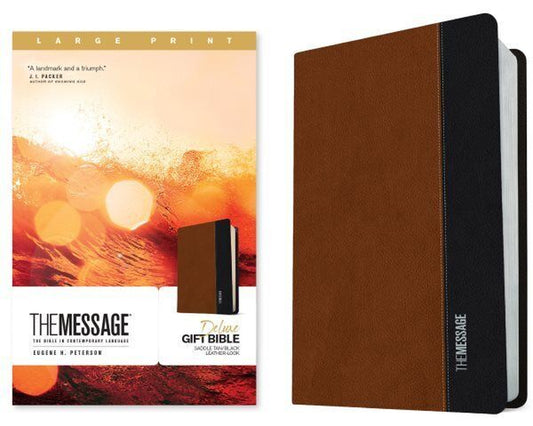 Holy Bible : the Message, Saddle Tan/Black, Leather-Look