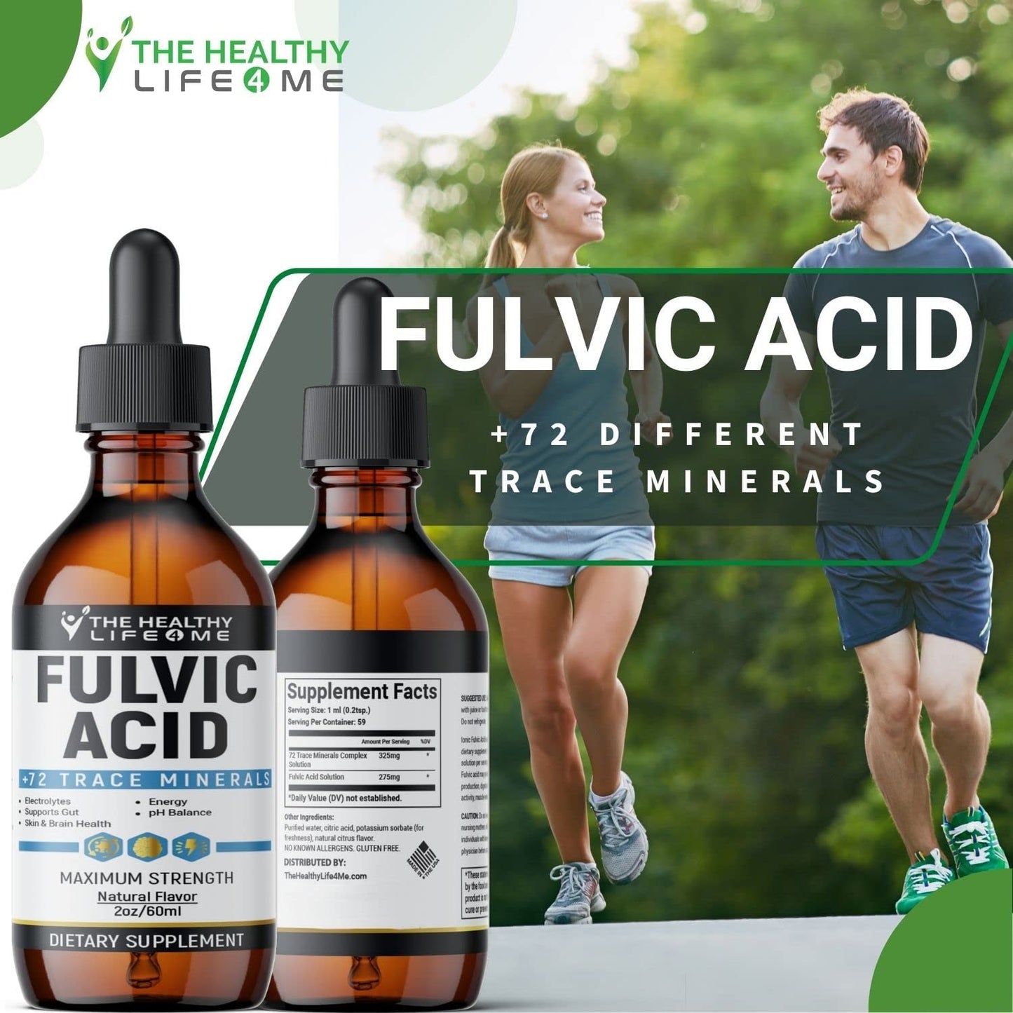 Organic Fulvic Acid + 72 Trace Minerals | Digestion | Hydration | Keto, Dietary