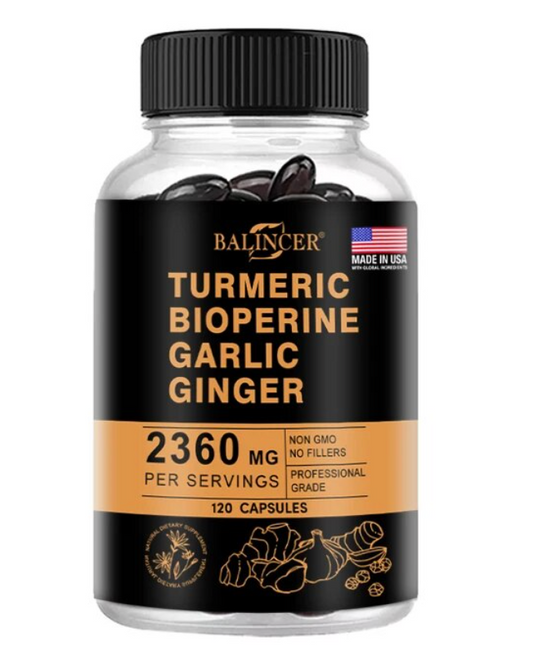Turmeric Capsules (Bioperine, Ginger, Garlic) 120 capsules