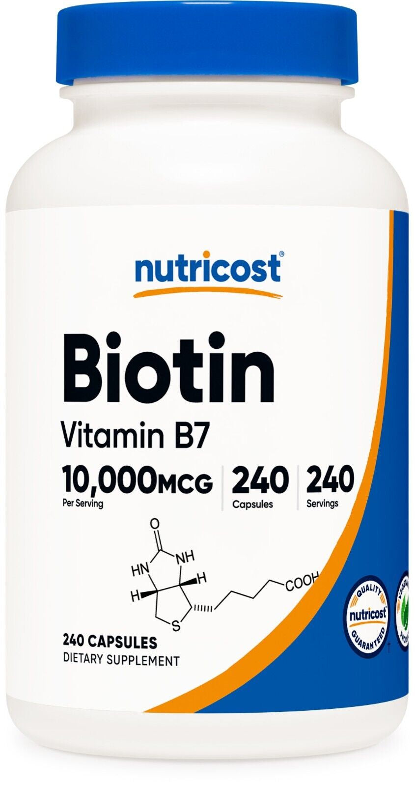 Biotin (Vitamin B7) 10,000Mcg (10Mg), 240 Capsules