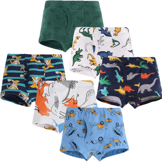 6-Pack Shorts Boys Underwear Kids Boxer Panties for 2-10 Years Soft Organic Cotton Teenager Children'S Pants Baby Underpants